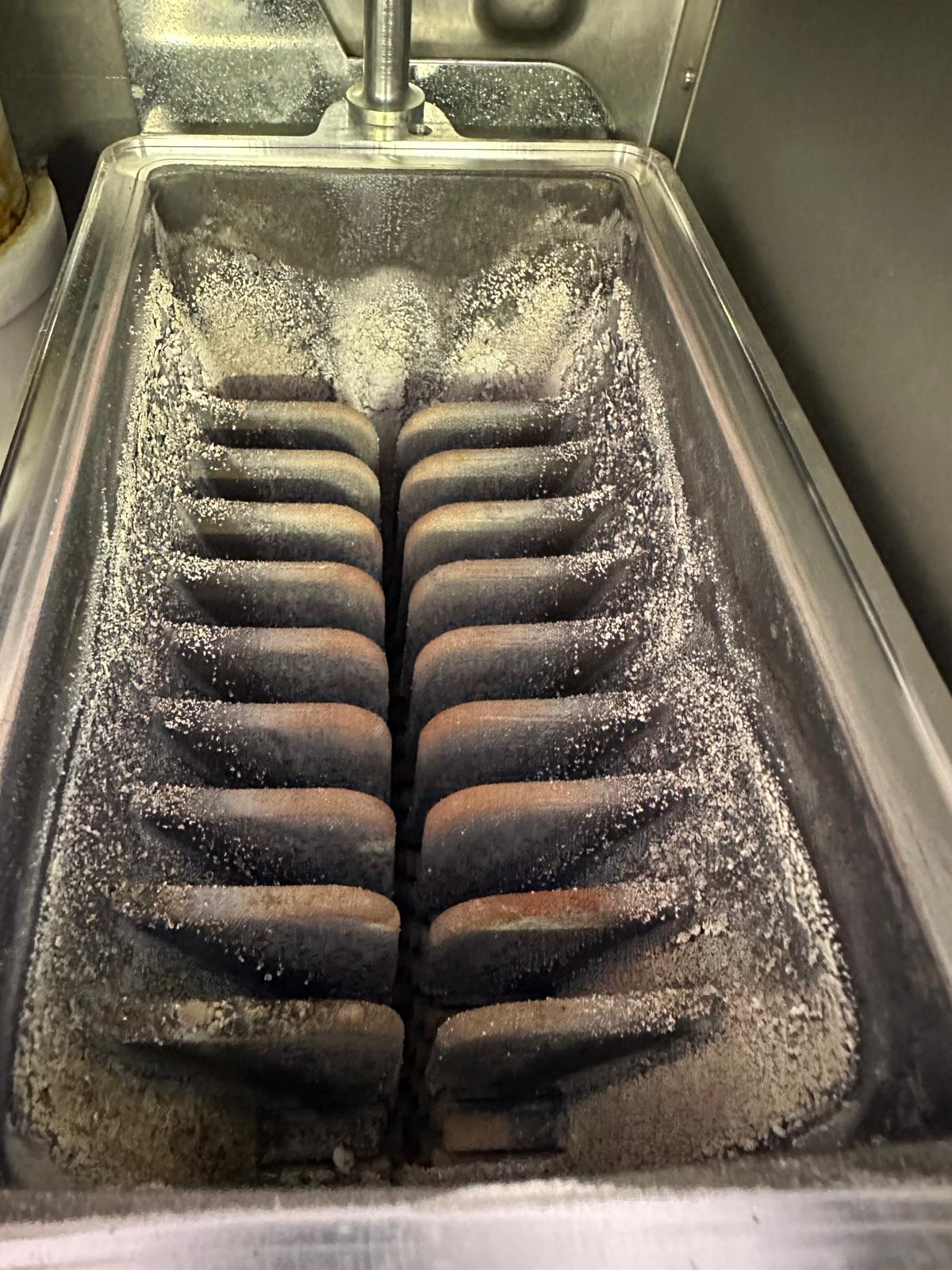 Commercial Fry Warmer Tray with Residue